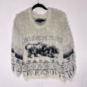 Vintage Y2K Parasuco Joplin Fuzzy Fluffy Shag Sweater L